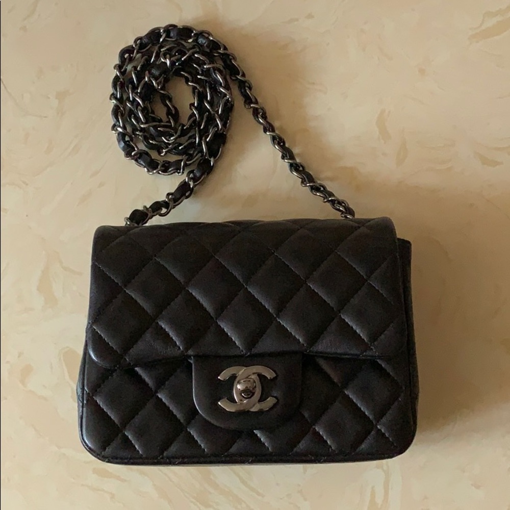 Black Chanel mini flap
